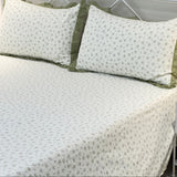 Olive Grove Soft Cotton Feel Double Bed Bedsheet Set with Lace Detailed Pillow Covers (250 x 270 cm) | full view