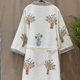 Orange Adult Handblocked Bathrobe | Back View