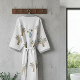 Orange Adult Handblocked Bathrobe | Unisex | Back view