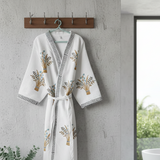 Orange Adult Handblocked Bathrobe | Unisex | Front view