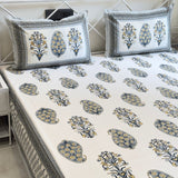Paisley Charm Handblocked Cotton Bedsheet | Overall View