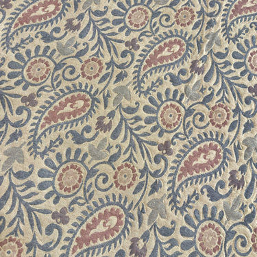 Paisley floral knitted bedcover | close view