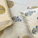 Palm & Buta Handblock Print  400 TC Pure Cotton Handcked Bedsheet (King Size) | focus view