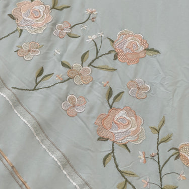 Pastel Green Embroidered AC Comforter | Double | embroidery view