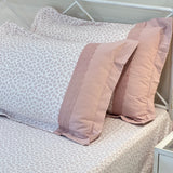 Peachy Leaf Soft Cotton Feel Double Bed Bedsheet Set with Lace Detailed Pillow Covers (250 x 270 cm) | pillow view