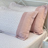 Peachy Leaf Soft Cotton Feel Double Bed Bedsheet Set with Lace Detailed Pillow Covers (250 x 270 cm) | pillow view