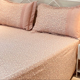 Peachy Rose Soft Cotton Feel Double Bed Bedsheet Set with Lace Detailed Pillow Covers (250 x 270 cm) | full view