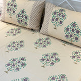 Phool Jharokha Handblock Print  400 TC Pure Cotton Handcked Bedsheet (King Size) | creative angle view