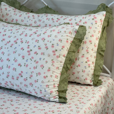 Phoolbari Mist Print 400TC Cotton Bedsheet | King Size | side view