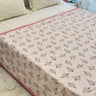 Pink Classic Floral Cotton Reversible Dohar | Overall View