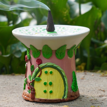 Pink Cottage Dhoop & Agarbatti Holder | front view