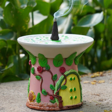 Pink Cottage Dhoop & Agarbatti Holder | side view
