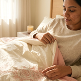 Pink Cream Reversible Embroidered Comforter | Double | use view