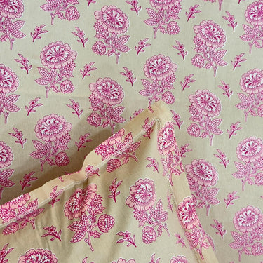 Pink Floral 400 TC Cotton Bedsheet Set closeup view