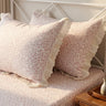 Pink Lace Print 400TC Cotton Bedsheet | King Size | side view