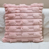 Pink Soft Faux Fur Cushion Cover – single front view
