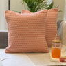 Pink Threadwork Cotton Cushion Cover | Overall View
