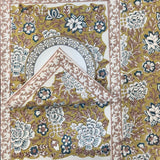 Pink and Blue Hand-Block Table Runner | Close View