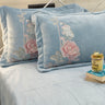 Powder Blue Embroidered Warm Bedsheet Set focus view 