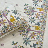 Premium Nature-Inspired Multicolor  Embroidered Bedcover Set | embroidery view