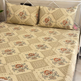 Quilted yellow bedcover set | side view
