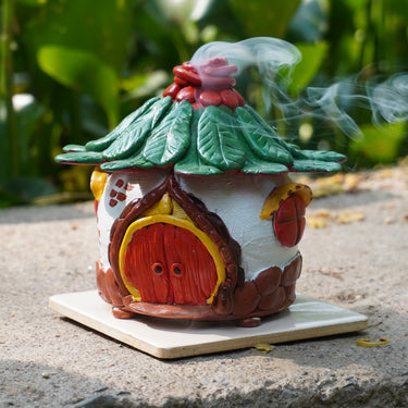 Red Door Leaf Cottage Dhoop Stand | overall view