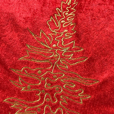 Red Embroidered Christmas Cushion Cover – Single Piece | Christmas Special Closeup view