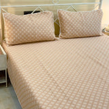 Reversible Peach Mul Cotton Bedcover Set | front view