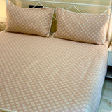 Reversible Peach Mul Cotton Bedcover Set | side view