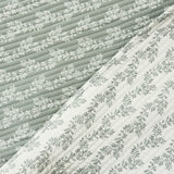 Reversible Soft Green Mul Cotton Bedcover Set | reversible view