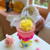 Rose Flower Glass Candle | Handmade Decorative Piece by Mother | top view