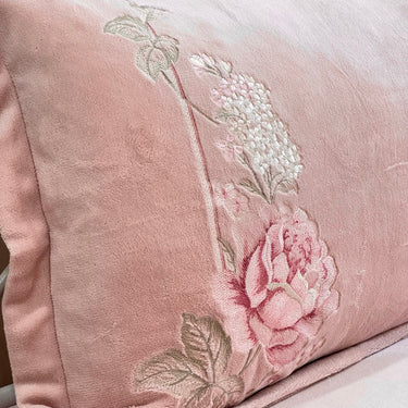 Rose Pink Embroidered Warm Velvet Bedsheet Set | focus view