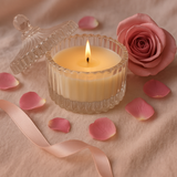 Rose Scented Soy Wax Candle | full view