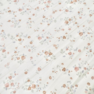 Rose & Soft Green King Size Bedsheet Set (5 Pieces) with 4 Pillow Covers closeup view