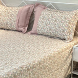 Rosy Floral Soft Cotton Feel Double Bed Bedsheet Set with Lace Detailed Pillow Covers (250 x 270 cm) | full view