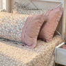 Rosy Floral Soft Cotton Feel Double Bed Bedsheet Set with Lace Detailed Pillow Covers (250 x 270 cm) | pillow view
