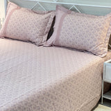 Rosy Rose Soft Cotton Feel Double Bed Bedsheet Set with Lace Detailed Pillow Covers (250 x 270 cm) | full view