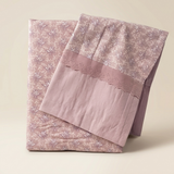 Rosy Rose Soft Cotton Feel Double Bed Bedsheet Set with Lace Detailed Pillow Covers (250 x 270 cm) | studio front view