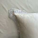 Sage Green Soft 400TC Bedsheet Set with rose lace | Satin Feel | focus view