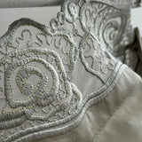 Sage Green Soft 400TC Bedsheet Set with rose lace | Satin Feel | lace view