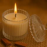 Sandalwood Scented Soy Wax Candle | focus view
