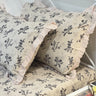 Slate Blossom Soft Cotton Feel Double Bed Bedsheet Set with Lace Detailed Pillow Covers (250 x 270 cm) | pillow view