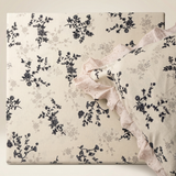 Slate Blossom Soft Cotton Feel Double Bed Bedsheet Set with Lace Detailed Pillow Covers (250 x 270 cm) | studio top view