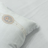 Soft Blue Embroidered Bedsheet Set | Super Soft with Pillow Embroidery | embroidered view