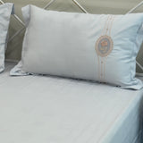 Soft Blue Embroidered Bedsheet Set | Super Soft with Pillow Embroidery | left view