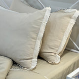 Soft Green 6 peice Summer Bedding Set with Lace Details | King Size | pillow view