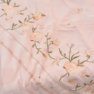 Soft Pink Embroidered AC Comforter | Double | close view