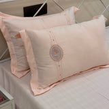 Soft Pink Embroidered Bedsheet Set | side view