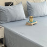 Solid Powder Blue 400 TC Cotton Bedsheet Set overall view