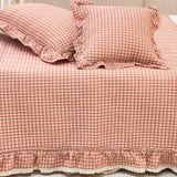 Strawberry Picnic Lace Gingham Bedcover with Cushion Covers | Butterbed | cushion view